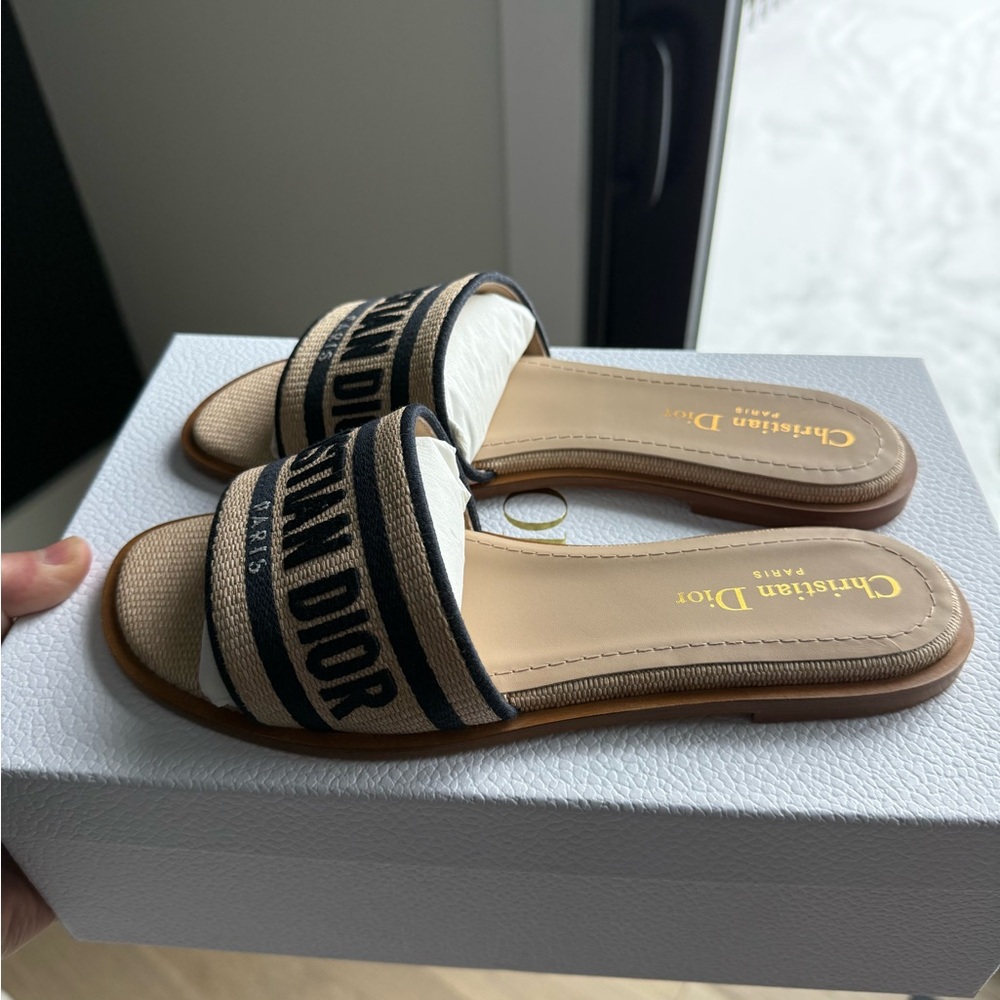 Dior Tan and Black Women's Sandals